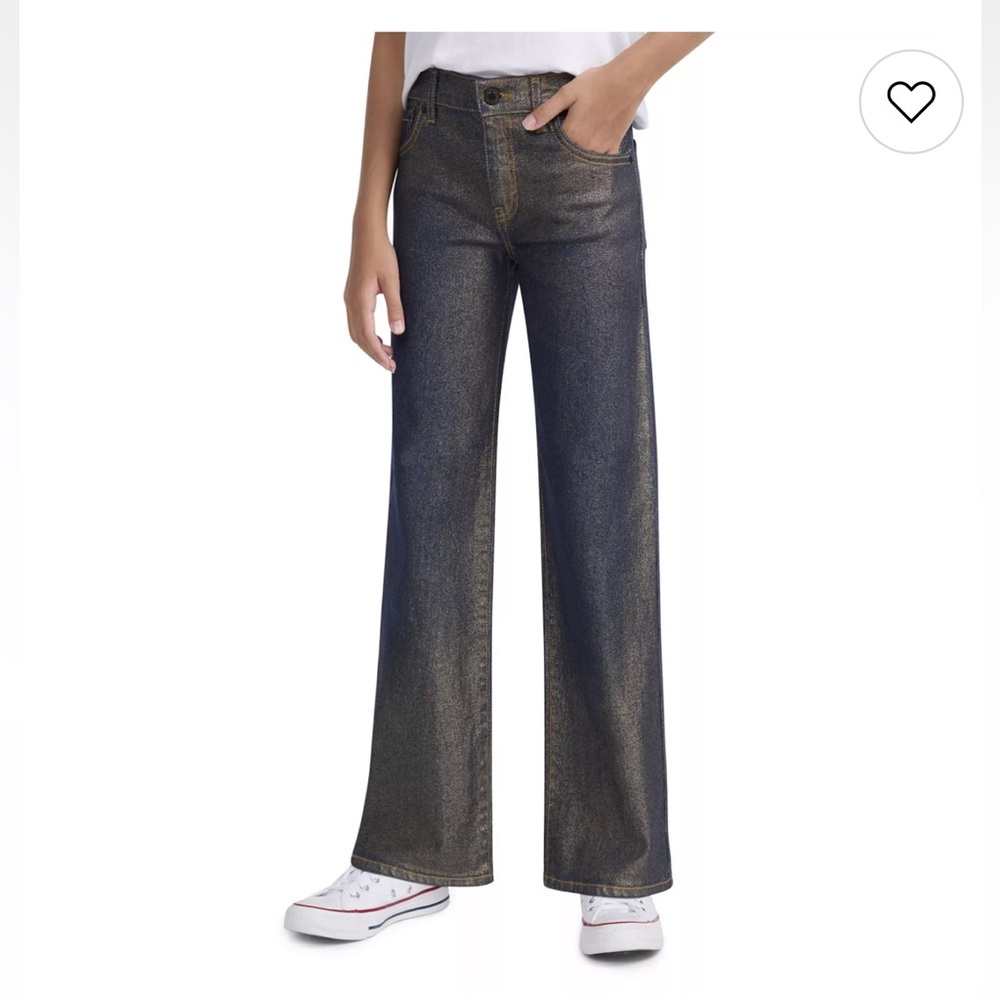 Gap Girls Black metallic coated denim jeans Pants 6